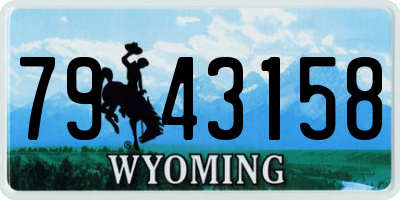 WY license plate 7943158