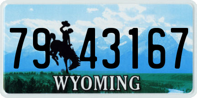 WY license plate 7943167