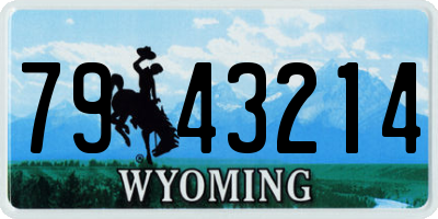 WY license plate 7943214