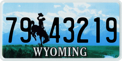WY license plate 7943219