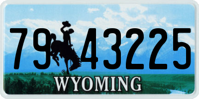 WY license plate 7943225