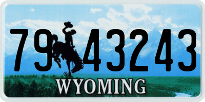 WY license plate 7943243
