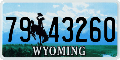 WY license plate 7943260