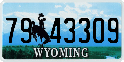 WY license plate 7943309