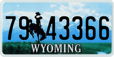 WY license plate 7943366