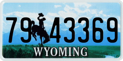 WY license plate 7943369