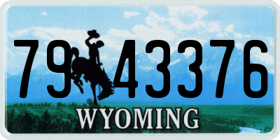 WY license plate 7943376