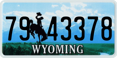 WY license plate 7943378