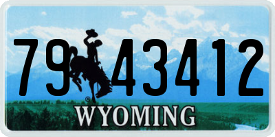 WY license plate 7943412