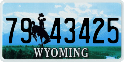 WY license plate 7943425