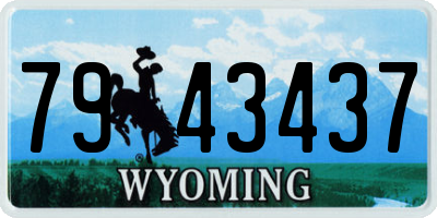 WY license plate 7943437