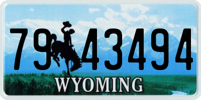 WY license plate 7943494