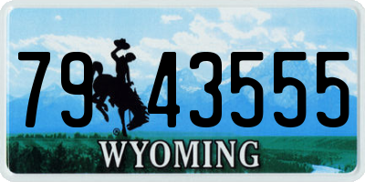 WY license plate 7943555