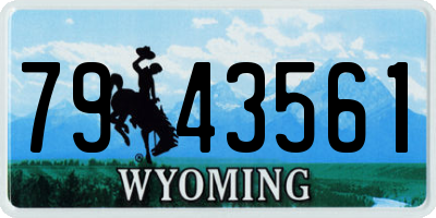 WY license plate 7943561