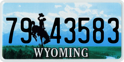 WY license plate 7943583