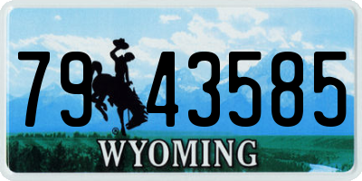 WY license plate 7943585