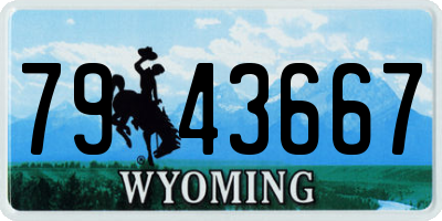 WY license plate 7943667