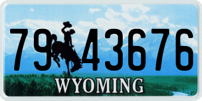WY license plate 7943676