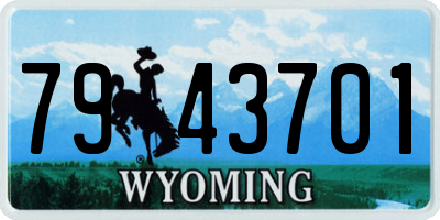 WY license plate 7943701