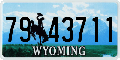 WY license plate 7943711