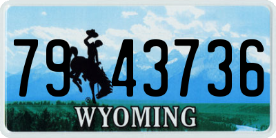 WY license plate 7943736