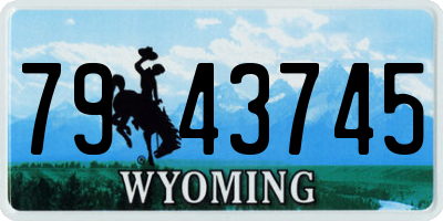WY license plate 7943745