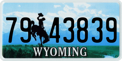 WY license plate 7943839
