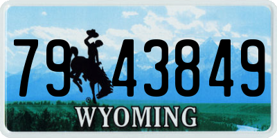 WY license plate 7943849