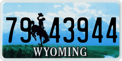 WY license plate 7943944