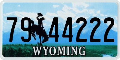 WY license plate 7944222