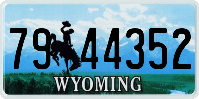 WY license plate 7944352