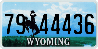 WY license plate 7944436