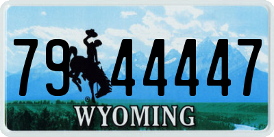 WY license plate 7944447