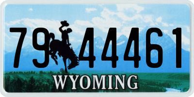 WY license plate 7944461