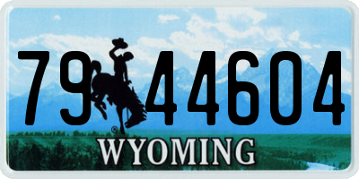 WY license plate 7944604