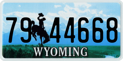 WY license plate 7944668
