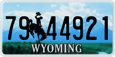 WY license plate 7944921