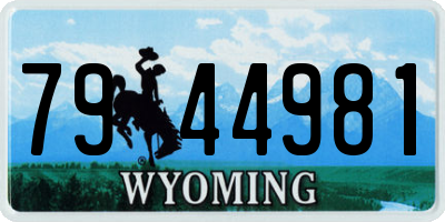 WY license plate 7944981