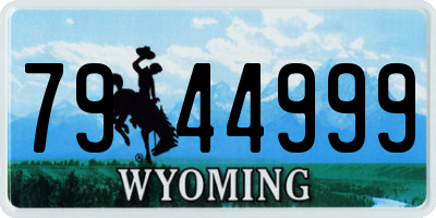 WY license plate 7944999