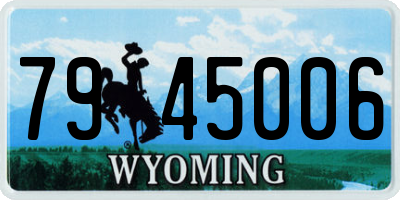 WY license plate 7945006