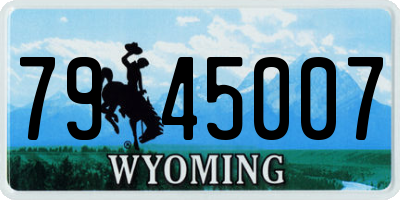 WY license plate 7945007