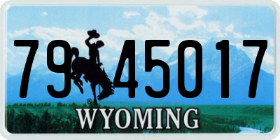 WY license plate 7945017