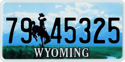 WY license plate 7945325