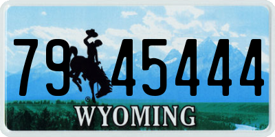 WY license plate 7945444