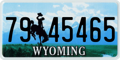WY license plate 7945465