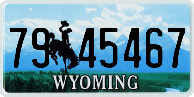 WY license plate 7945467