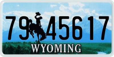 WY license plate 7945617