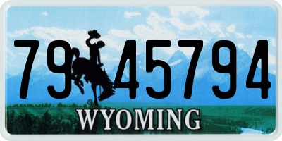 WY license plate 7945794