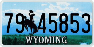 WY license plate 7945853