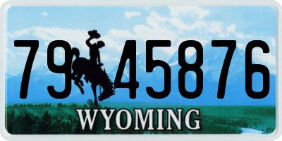 WY license plate 7945876